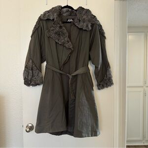 Alma Made in Italy Fur Shearling Tie Coat Vintage